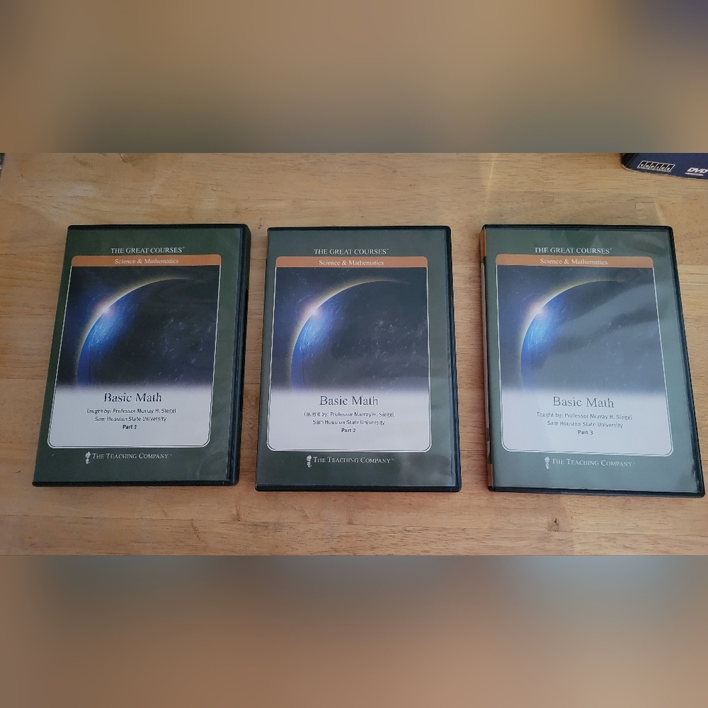 The Great Courses Basic Math Parts 1-3 DVDs Science & Mathematics no coursebook
